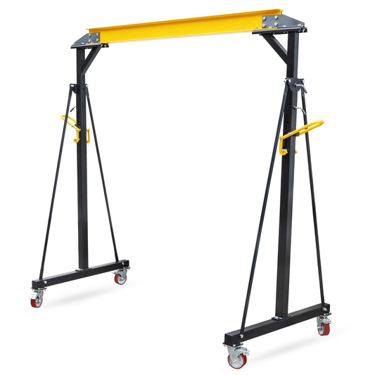 ExploreHorizon Adjustable Gantry Crane, 1 Ton Portable Lift Hoist with Height Range of 97" to 141", 2200 Lbs Load Capacity, Perfect for Factories, Construction Sites, Warehouses, and Auto Repairs