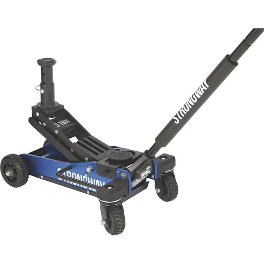 Strongway Professional Aluminum Off-Road Jack, 3 Ton 6000 Lb Capacity, 29 in. Lift Height, Steel Skid Plate, Quick-Change Saddle, 360 Degree Swivel Casters, for Trucks, SUVs, ATVs and UTVs
