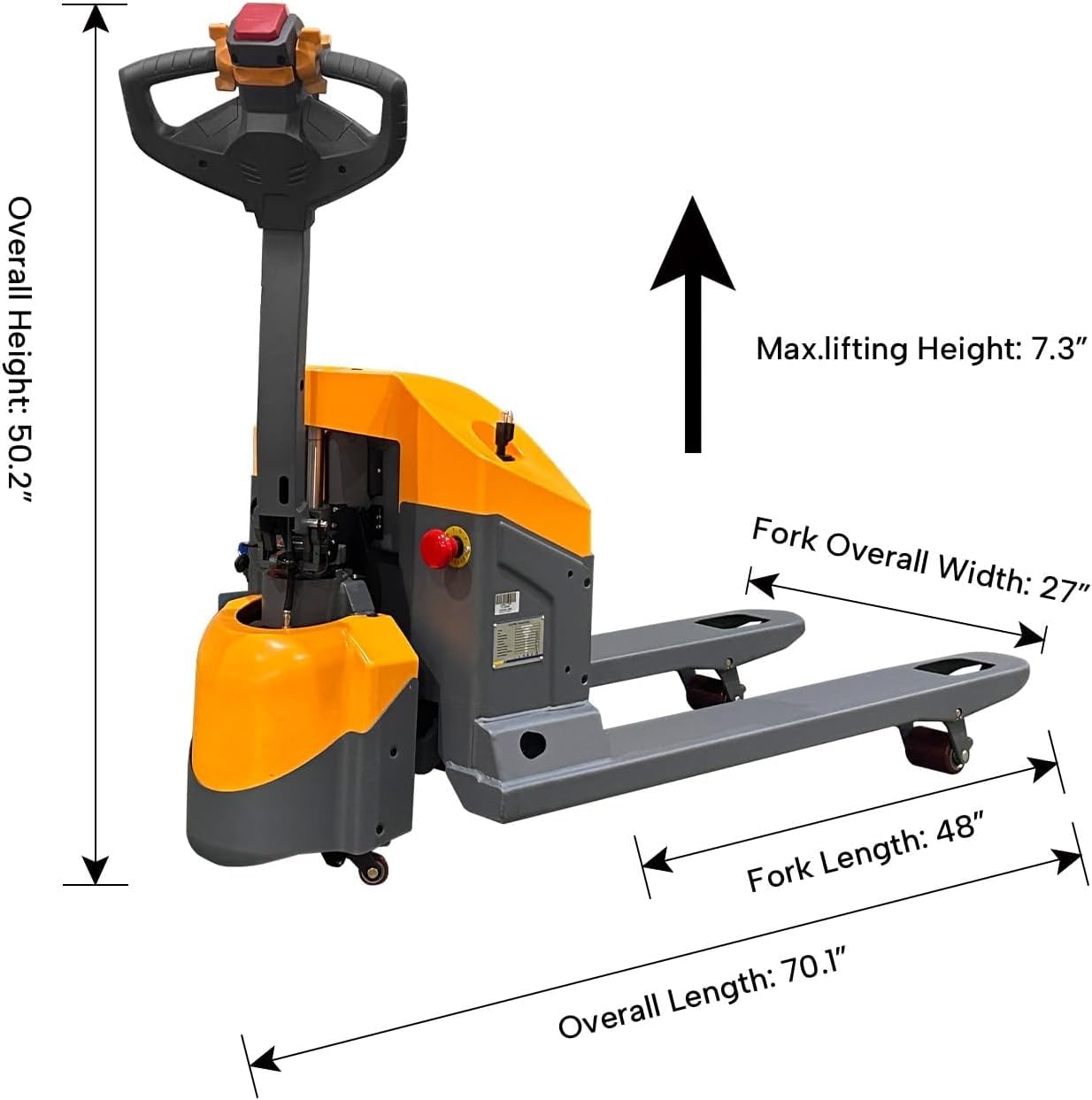 APOLLOLIFT Electric Pallet Jack, 3300 lbs Capacity, Pallet Truck 48" x 27" Forks, 24V/65AH Gel Battery, 3-5H Working Time with Built-in Charger, Compact Size for Material Handling-2PCS