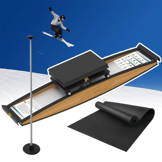 Indoor Simulated Ski Machine,Ski Exercise Machine,Indoor Simulated Ski Machine,Fitness Machine for Home Gym Workout,with Ski Poles and Mats,for Indoor Beginner Gym Training
