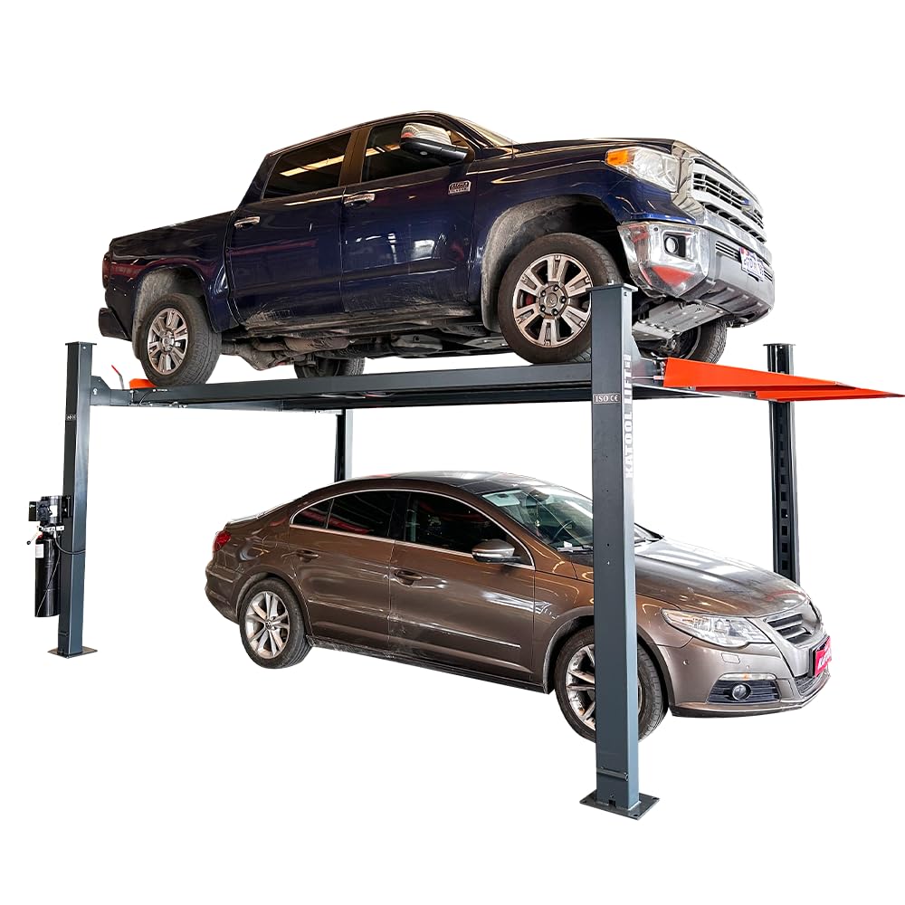 KATOOL 3.0HP 11000Lbs 4 Post Lift 4 Post Parking Service Storage Lift Lifting Height 84 Inch Extra Tall Extra Long Extra Wide 110v Four Post Parking Lift 4-Post Auto Lift Garage Lift Storage