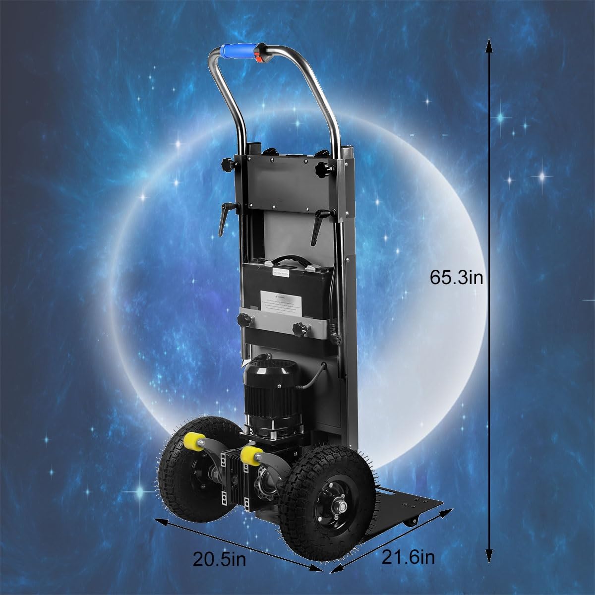WMWZPYH Heavy Duty Stair Climber Cart for Carry Heavy Objects, 1200W Brushless Motor Powered Stair Climbing Hand Trucks, 881LB Capacity Electric Stair Climbing Dolly with Extensible Handle(Black)