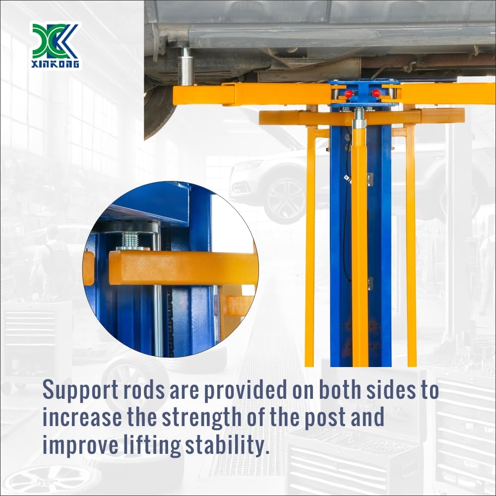 XK-6200-220V Mobile Single Post Car Lift Electro-Lock Maximum Lifting Capacity 6200 lbs with 12 Months Parts Replacement