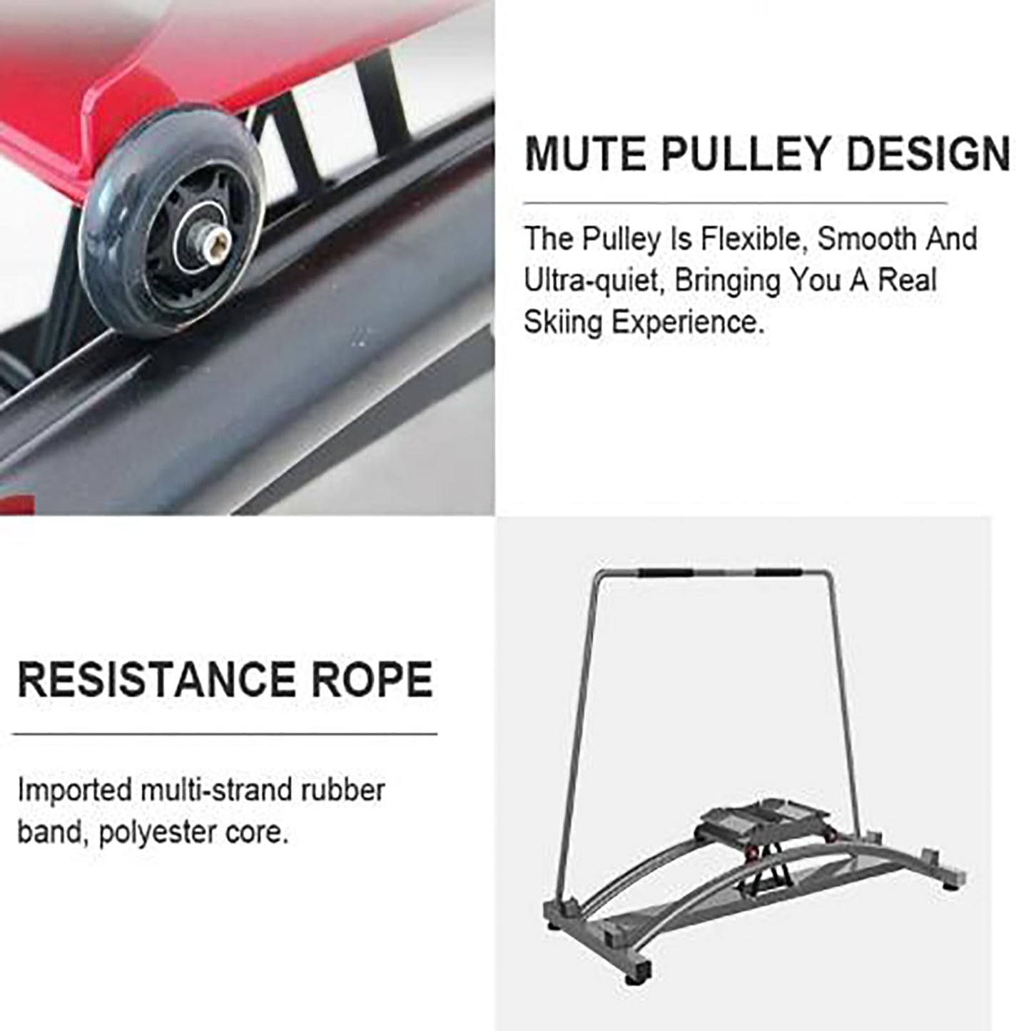 Ski Exercise Equipment, Ski Fitness Machine with Anti-Slip Handle, Accurate Simulation Skiing and Support Multiple Training Modes, Strong Load Capacity and Reduce Low Loss, for Skiing, Skating