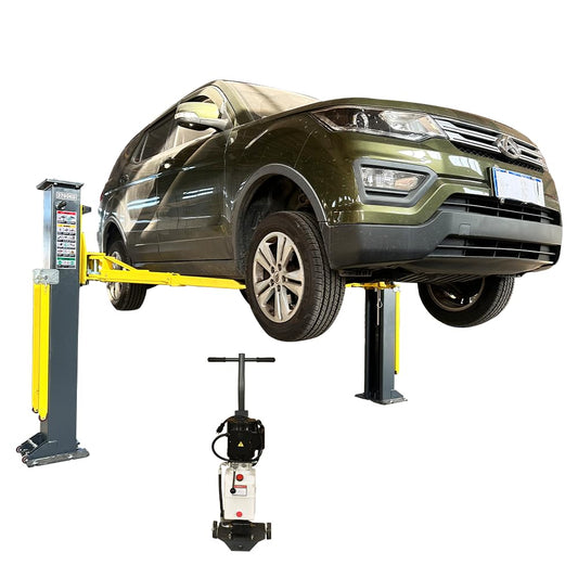 2 Post Car Lift 7000lbs, 8000lbs Tested Heavy Duty Hydraulic Auto Vehicle Truck Lift with 2+3 Adjustable Arm Design, Safety Lock and Rubber Door Protectors, for Garage and Workshop, 110V