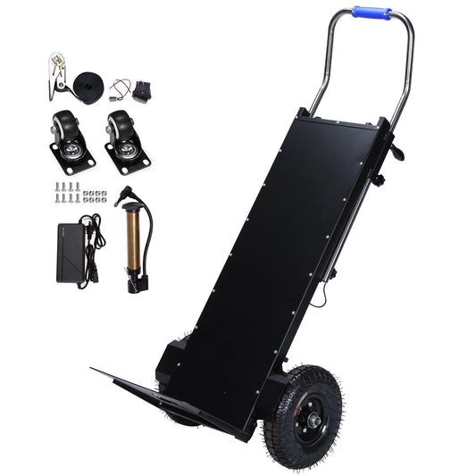 Generic Electric Stair Climbing Dolly 880lbs Load Capacity 1500W Electric Stair Climber Hand Trucks with Rope for Warehouse Logistics Transport Moving Furniture