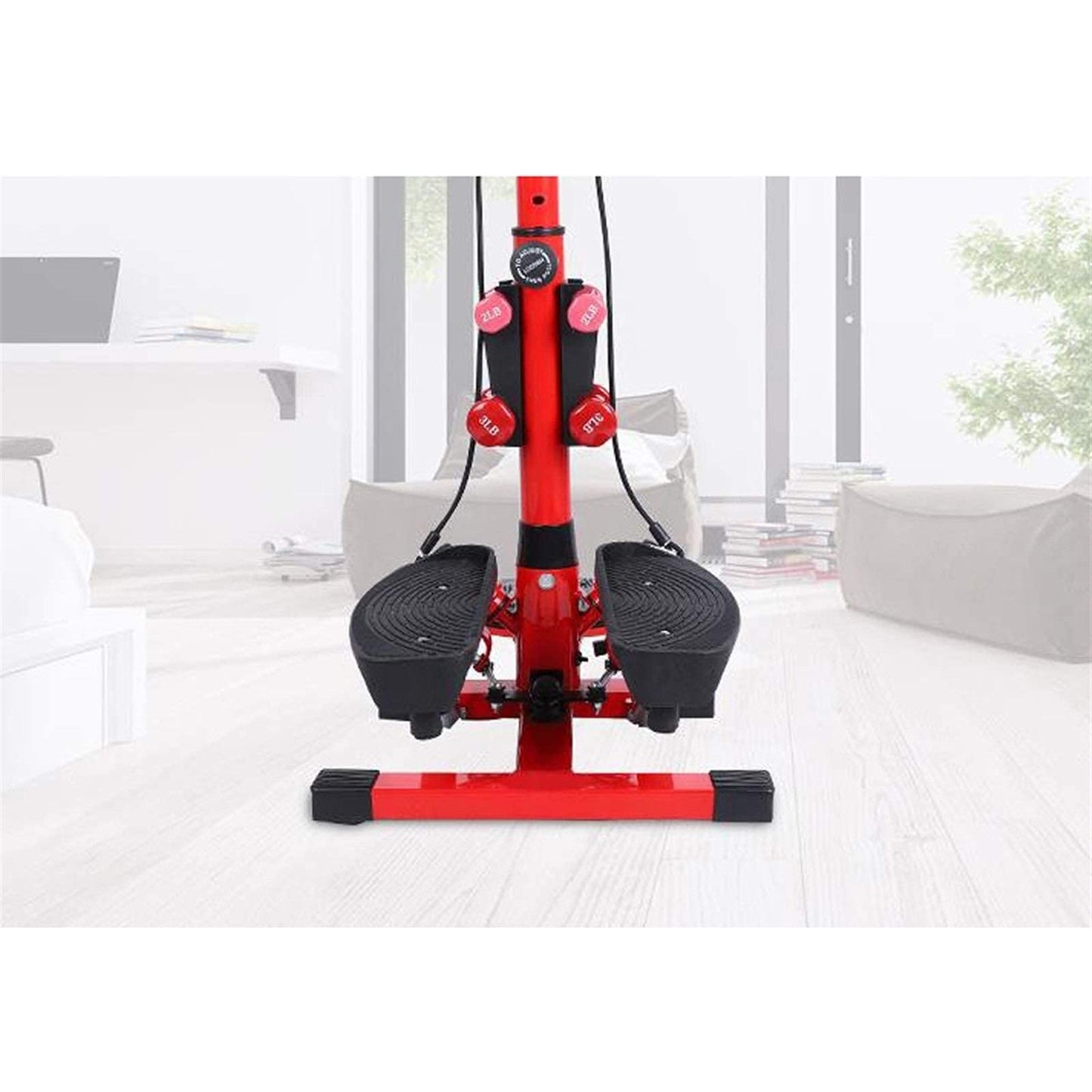 Mini-Stepper Swing Stepper Adjustable Stepper Aerobic Twist Stair Stepper Exercise Fitness Workout Machine with LCD Screen and Safety Handlebars