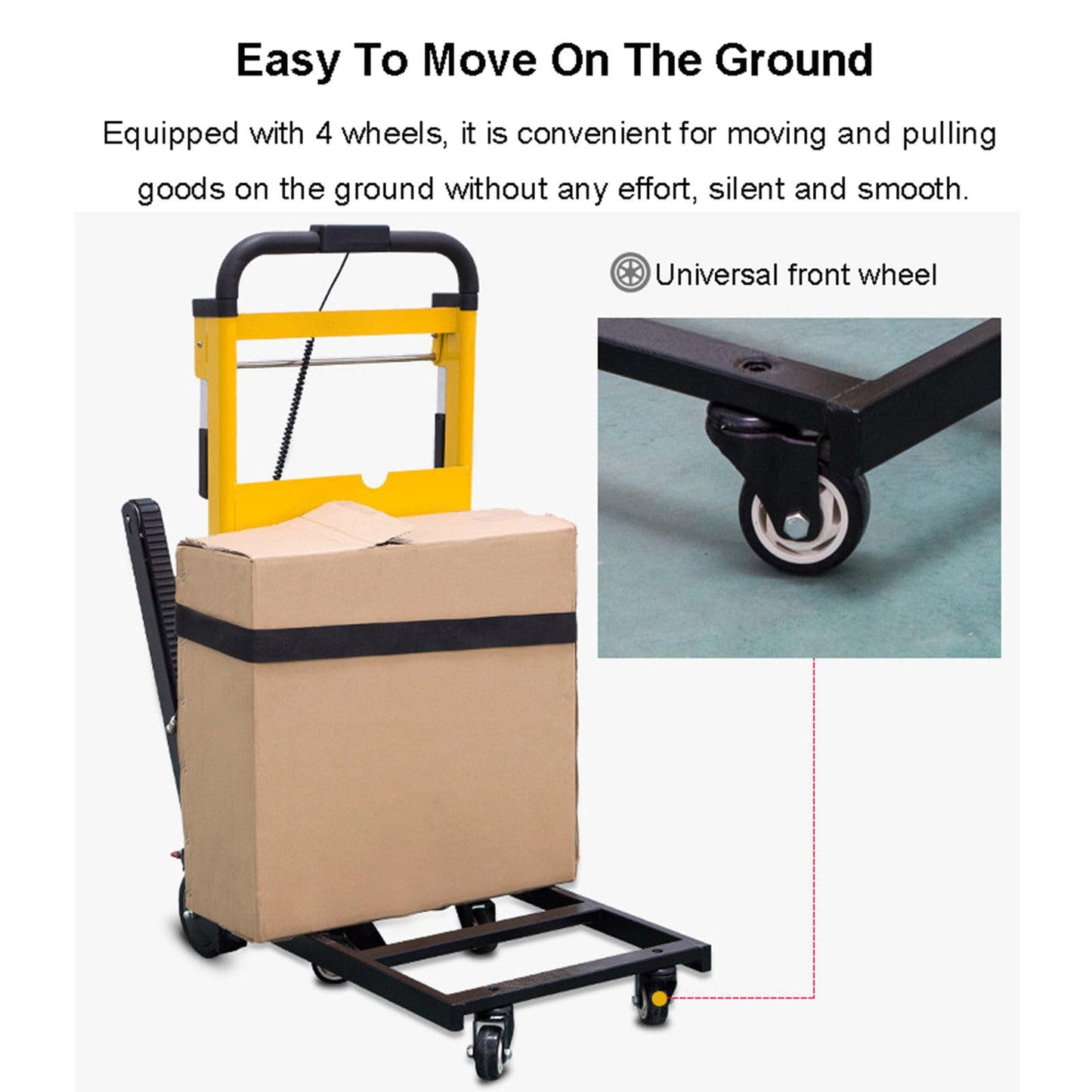 Electric Stair Climber - Crawler Type, Aluminium Alloy Electric Hand Trolley Wheelchair Docking Vehicle, Foldable Electric Stair Lift, Transfer Patients/Cargo Up and Down Stairs, Max Load 440lb/200kg