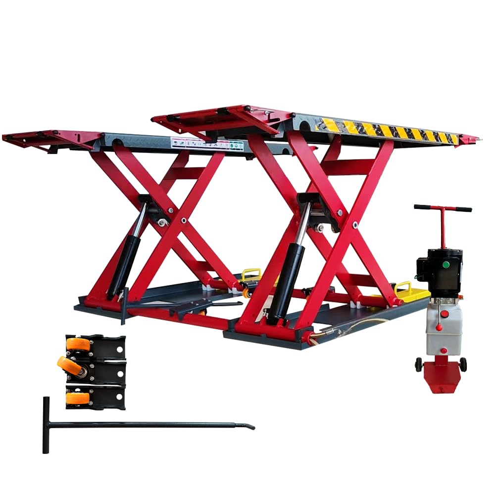 X77 7000Lbs 110V Portable Car Lift Scissor Lift, Electric Release 39.37" Auto Lift Adjustable Mid Rise Lift for Cars, SUVs, Light Trucks, Garage