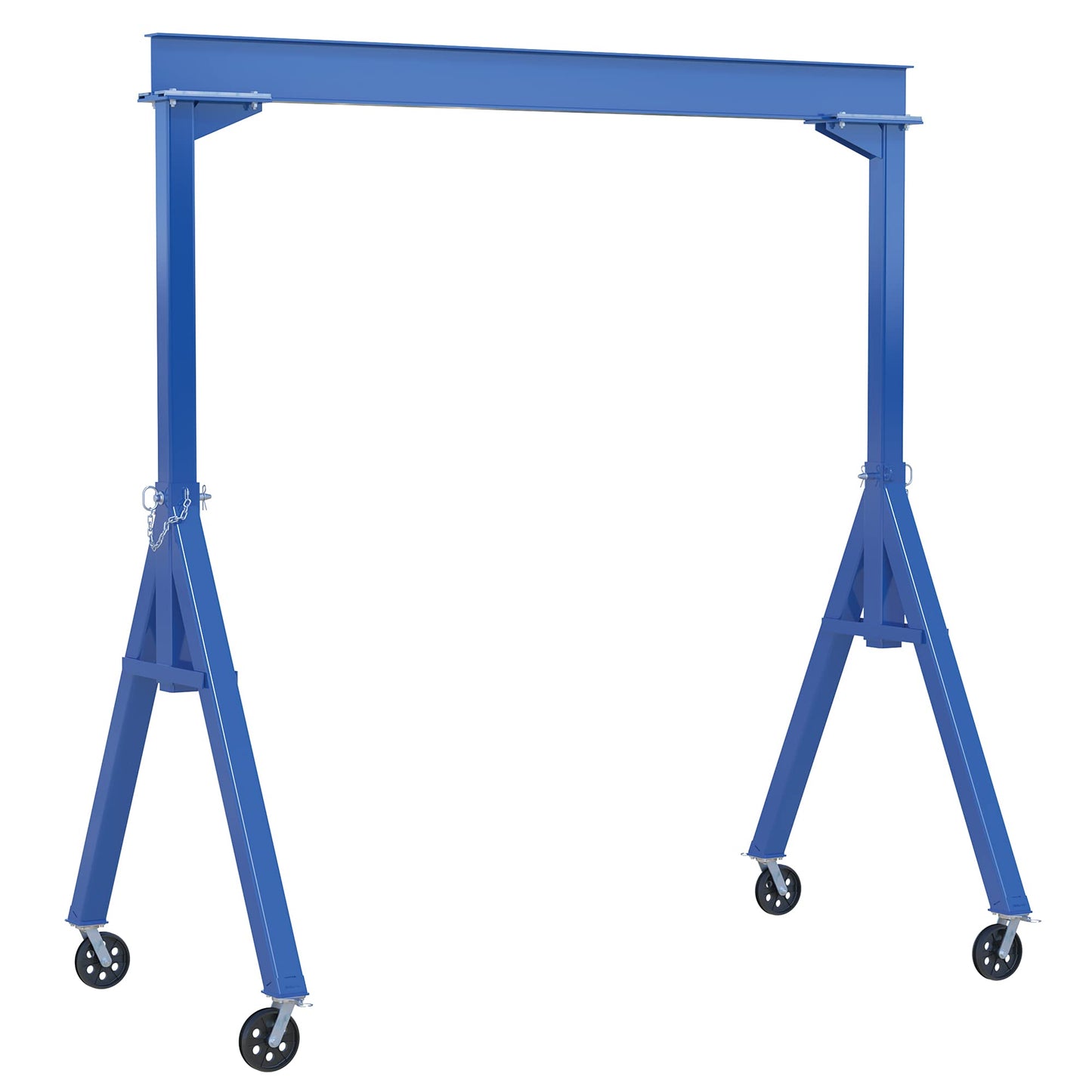 Vestil FHS-4-10-VG Steel Fixed Gantry Crane with V-Groove Cast Iron Casters 10 Ft. 4000 Lb. Capacity Blue