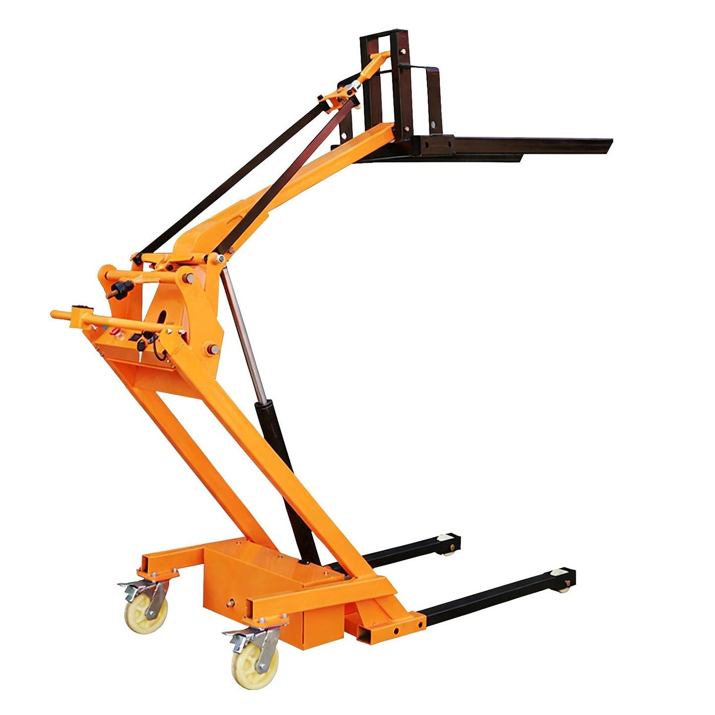 Electric Stacker, Foldable Hydraulic Forklift, 1100 LBS Capacity for Factory Warehouse & Supermarket