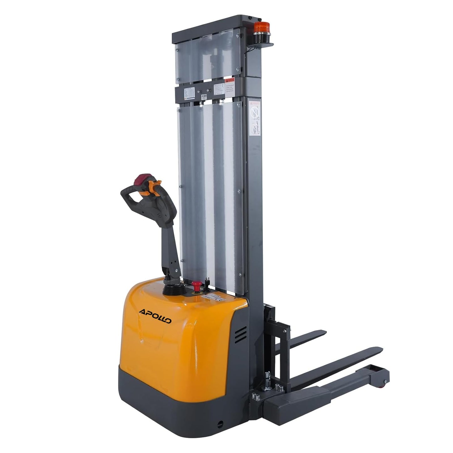 APOLLOLIFT Fully Powered Electric Stacker with Straddle Legs, 3300 lbs Capacity 138" Lift Height, Fully Electric Material Handling Lift Truck, with Adjustable Forks