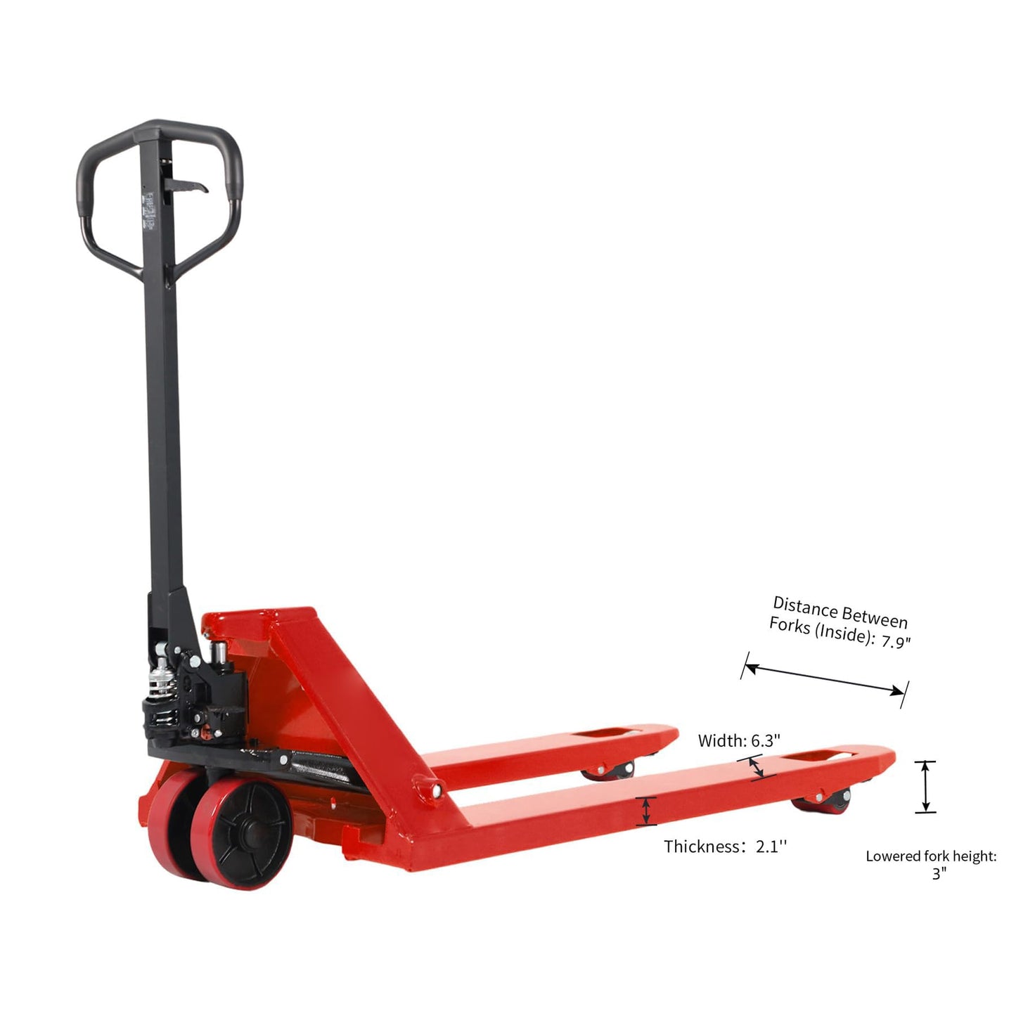 T Tory Carrier Pallet Jack Truck Manual Pallet Truck Lift 5500 lbs Capacity, 21 × 48 Forks Heavy Duty Pallet Jack with PU Wheels and Rollers