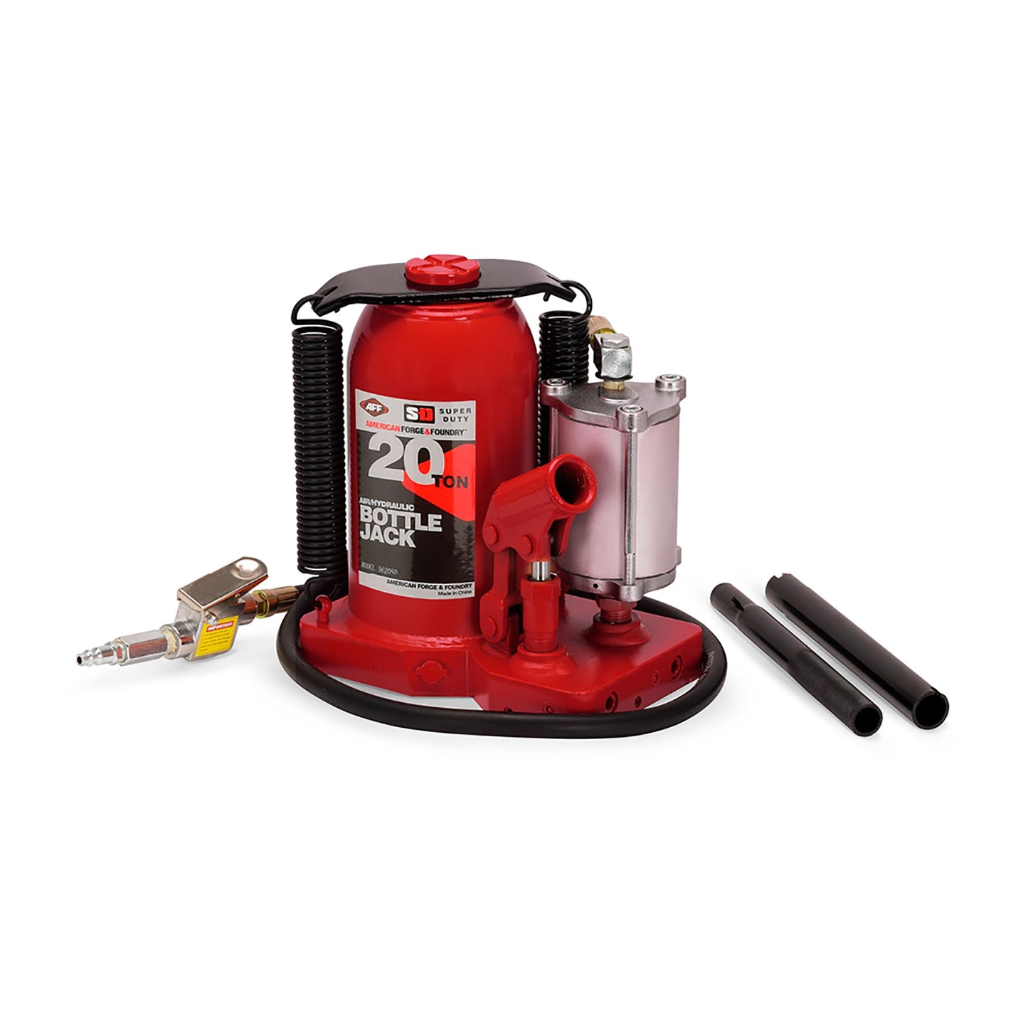 AFF 20 Ton Bottle Jack - Manual & Air Assist Hydraulic Jack for Lifting Heavy Trucks & Equipment - Super Duty