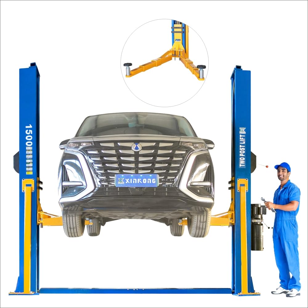XK-1500 Auto Lift Car Lift 3+3 Enhanced Lifting Arm Capacity 15000 Lbs Two Post Truck Hoist with 36 Months Parts Replacement