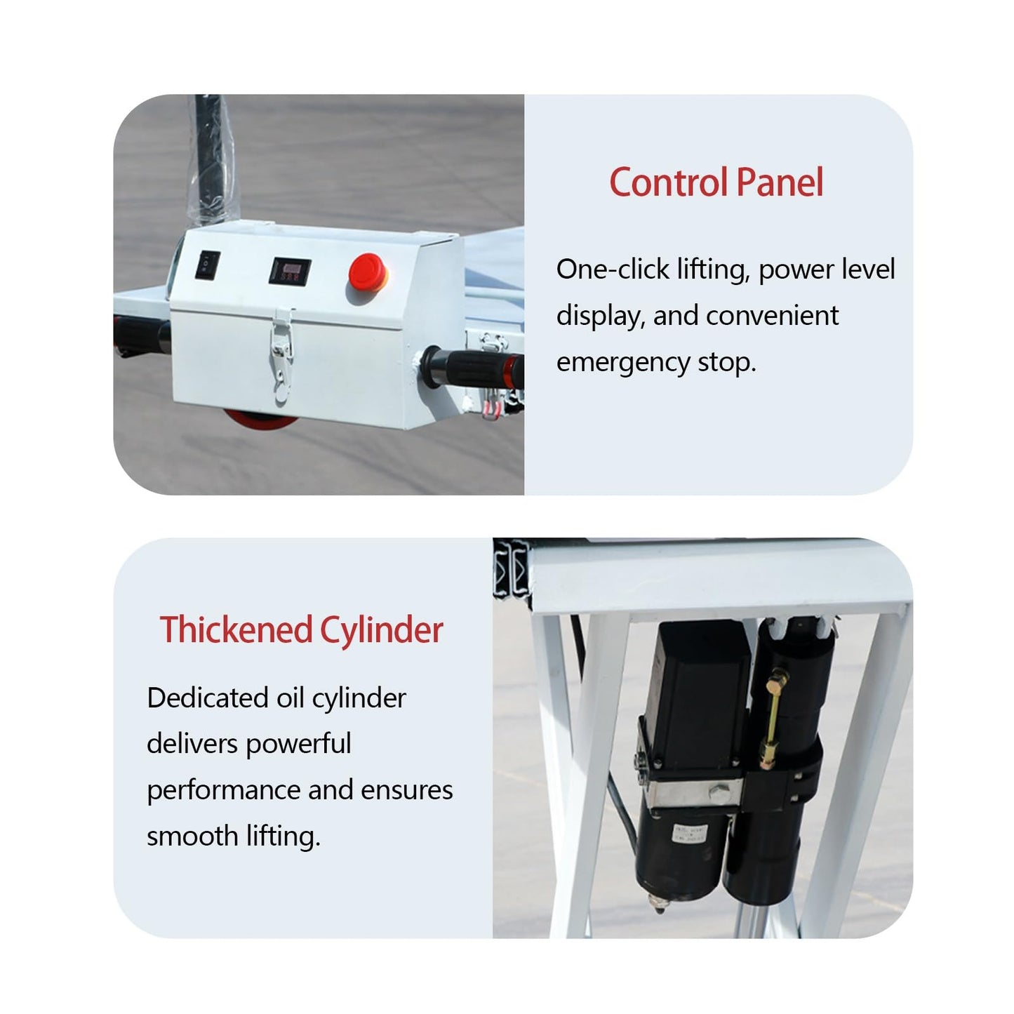 Electric Lift Table Cart, 1100lbs Heavy Duty Hydraulic Scissor Lift with Slide Rails, Battery Powered Loading Platform for Pickup Truck Tailgate, Garage & Warehouse, No Assembly