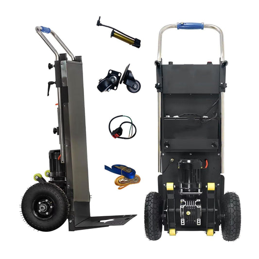 WMWZPYH Electric Stair Climbing Dolly, 1000W Brushless Motor, Powered Stair Climbing Hand Trucks for Easy Moving Industrial Use, 881LB Max Load Capacity Heavy Duty Stair Climber(Black)