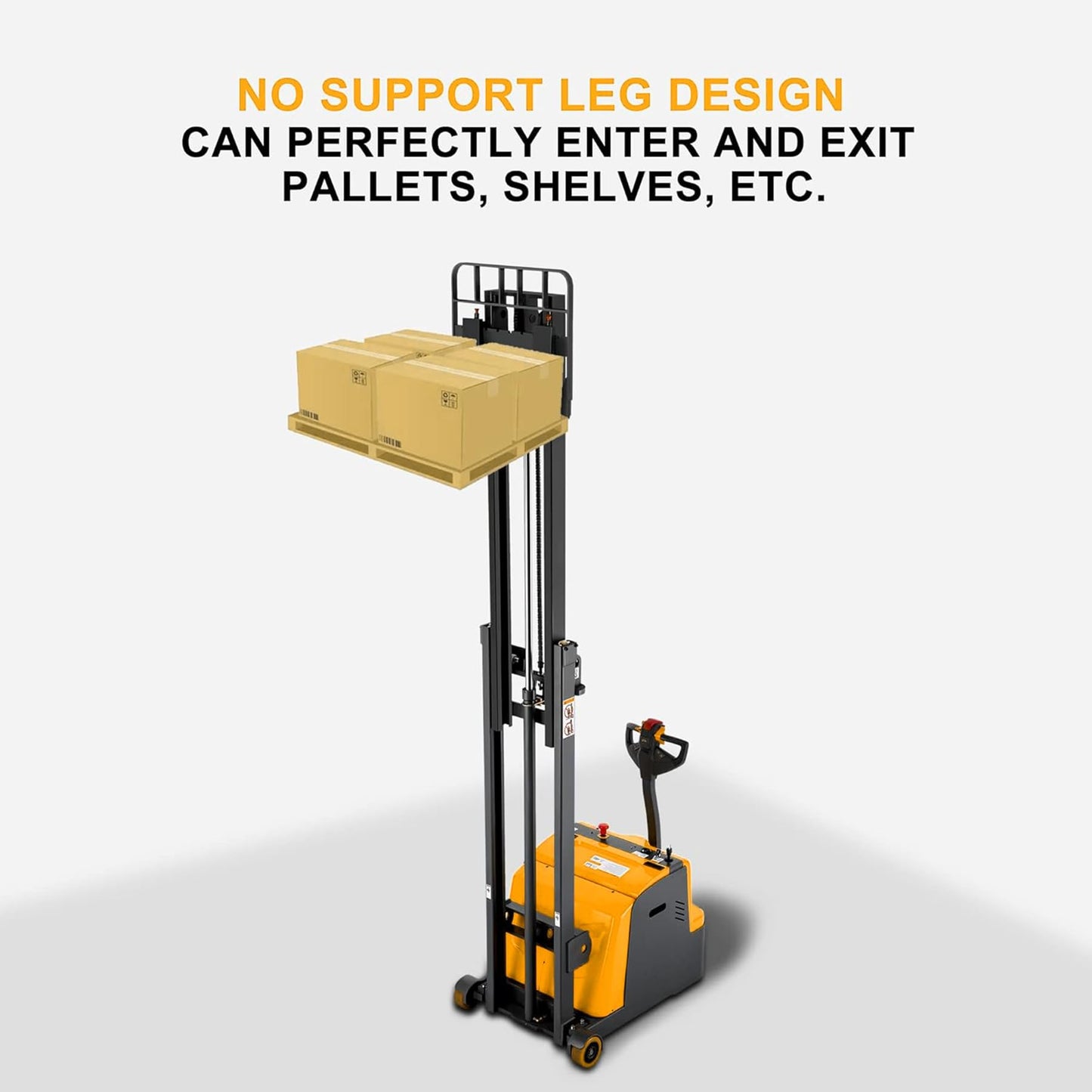 Tory Carrier Forklift Full Electric,Material Lift Counterbalanced Stacker,Pallet Lift 118”Height 1200lbs Capacity