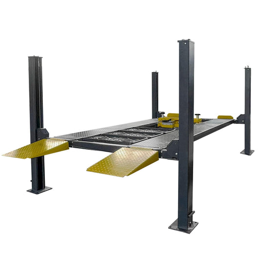 HPDMC 8500 lbs Four Post Parking Lift, 110V Heavy Duty 4 Post Lift w/Caster, Suit with Rolling Jack Bridge Jack for Workshop, Maintenance Shop 1 Year Warranty