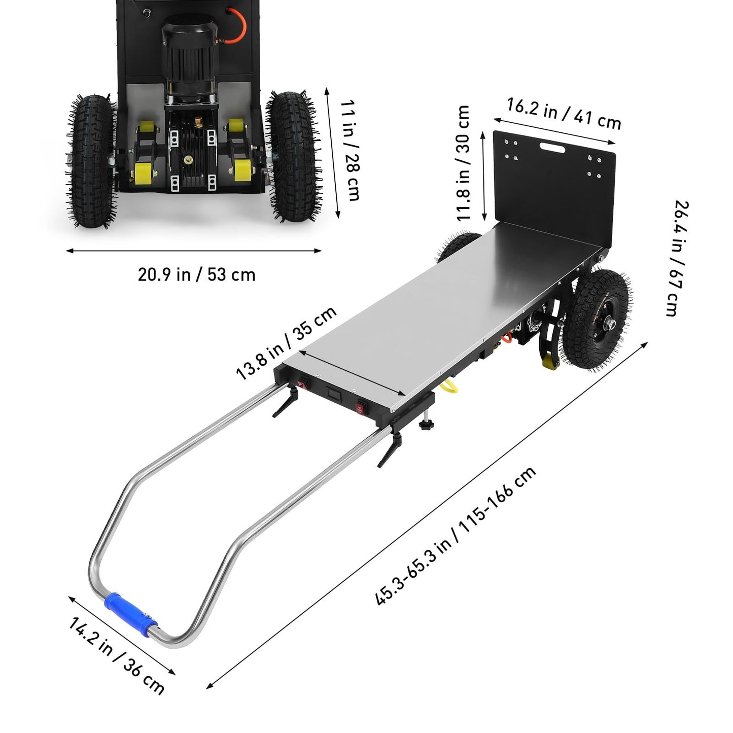 UKCOCO Electric Stair Climbing Hand Truck : 880lbs 1200w Heavy Duty Electric Stair Climber with Telescopic Handle for Moving Furniture and Appliances