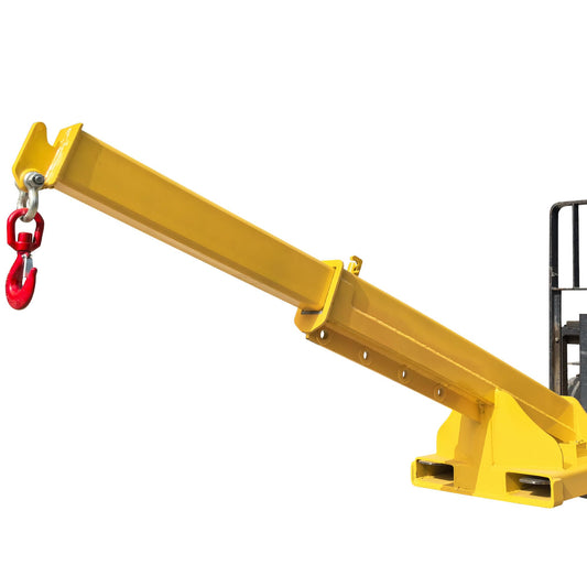 HQHAOTWU Forklift Jib Boom Crane 11000lbs Capacity Telescoping Mobile Crane Industrial Adjustable Forklift Lifting Hoist Truss Jib Boom Hook Manual Telescopic 63in-96.5in for Warehouse & Factories