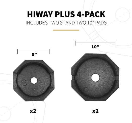 RV SnapPad Permanently Attached Leveling Jack Pad for HWH 8 inch Front and 10 inch Rear Round Landing Feet (HiWay Plus (Qty 4))