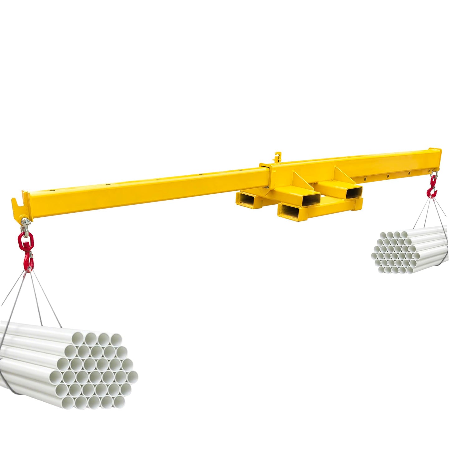 INTSUPERMAI Forklift Mobile Crane 6600lbs/3 Ton Capacity Adjustable Forklift Jib Boom Crane with Horizontally & Vertically Dual Directions Use Telescopic Arm with Truss Hoist Jib Boom and Hooks