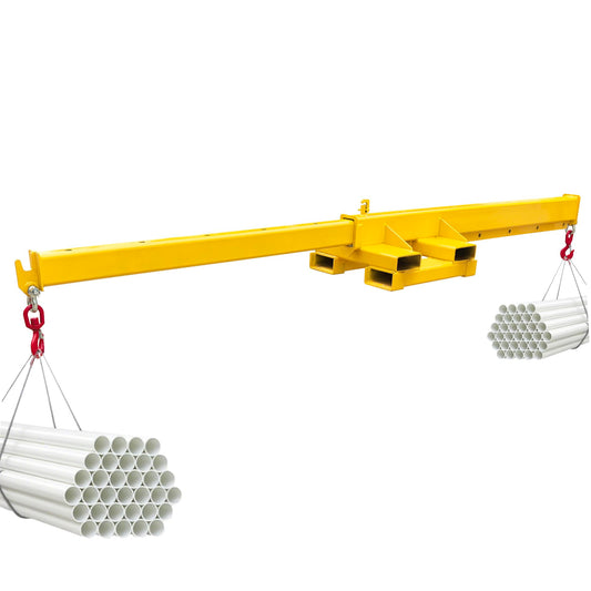 INTSUPERMAI Forklift Mobile Crane 6600lbs/3 Ton Capacity Adjustable Forklift Jib Boom Crane with Horizontally & Vertically Dual Directions Use Telescopic Arm with Truss Hoist Jib Boom and Hooks