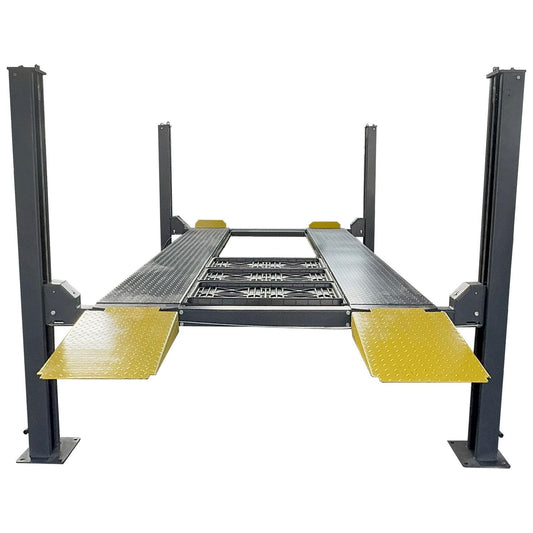 HPDMC 8500 lbs Four Post Parking Lift, 110V Heavy Duty 4 Post Lift w/Caster, Suit for Workshop, Maintenance Shop 1 Year Warranty (No Rolling Jack Included)