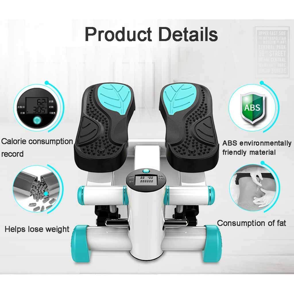 Stepper,Mini Desk Elliptical Massage Exercise Stair Machine Fitness Large Non-Slip Pedals and Display for Home Gym Use (A)