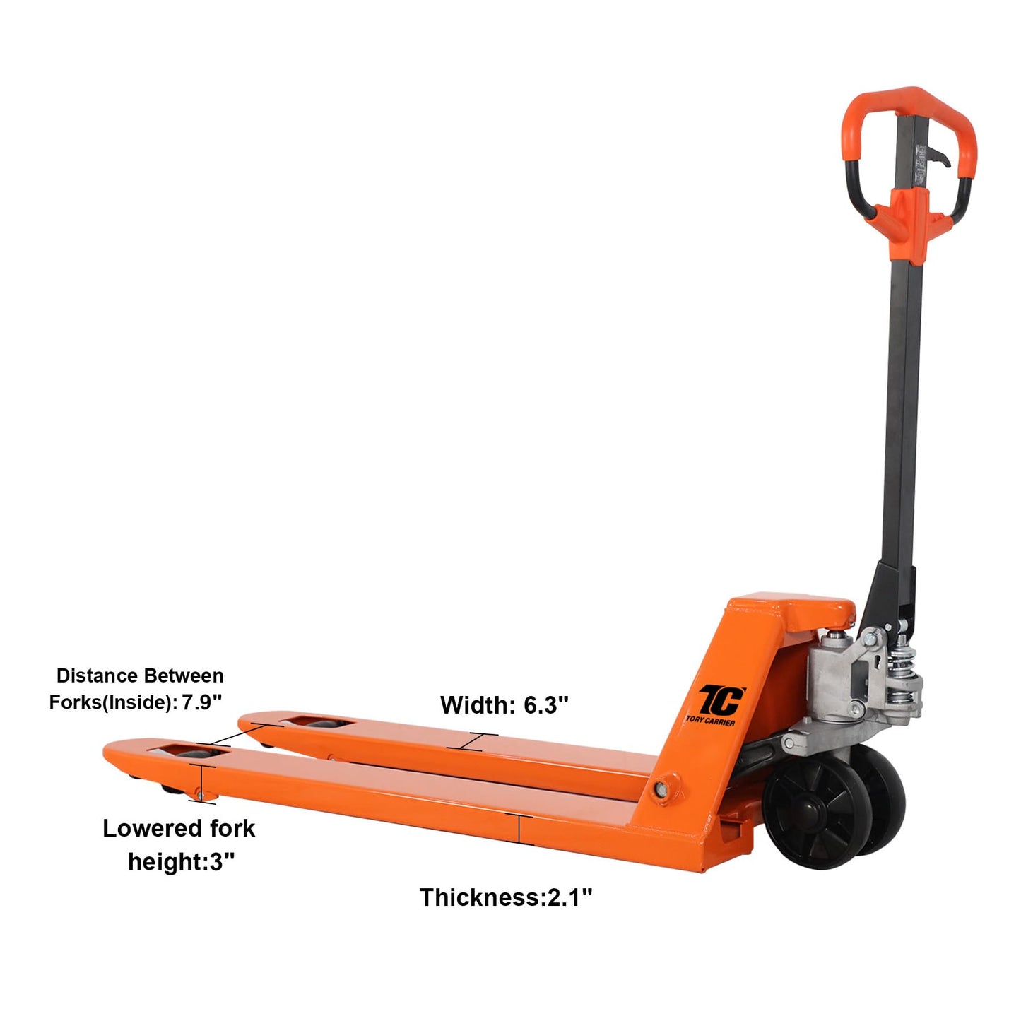 Tory Carrier Manual Pallet Truck - 5500LBS High - Capacity, 21" x 48" Forks, Industrial - Grade Heavy - Duty Solution for Efficient Warehouse & Factory Material Handling