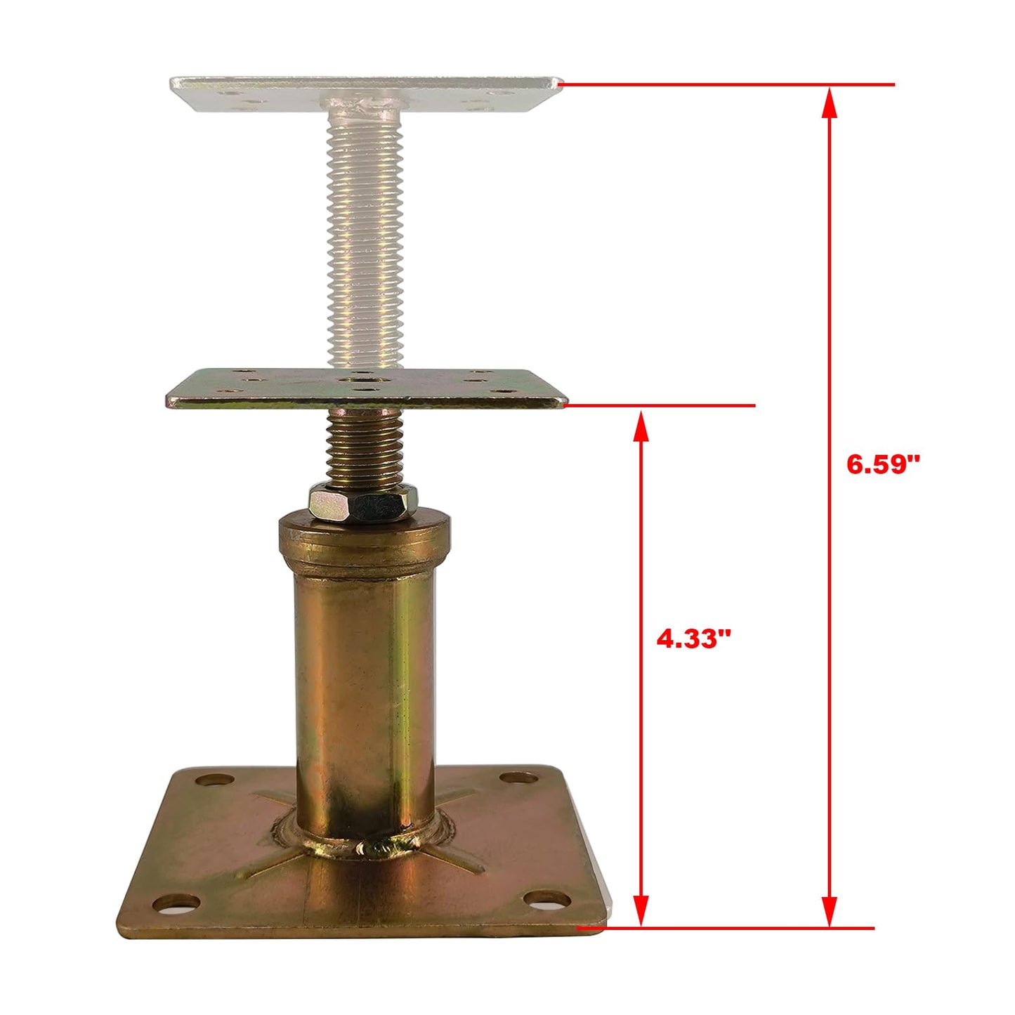 ASTAMOTOR Adjustable 4 1/3" - 7" House Floor Jacks Mini Screw Post Pole for Leveling, Galvanized, 6 Pack