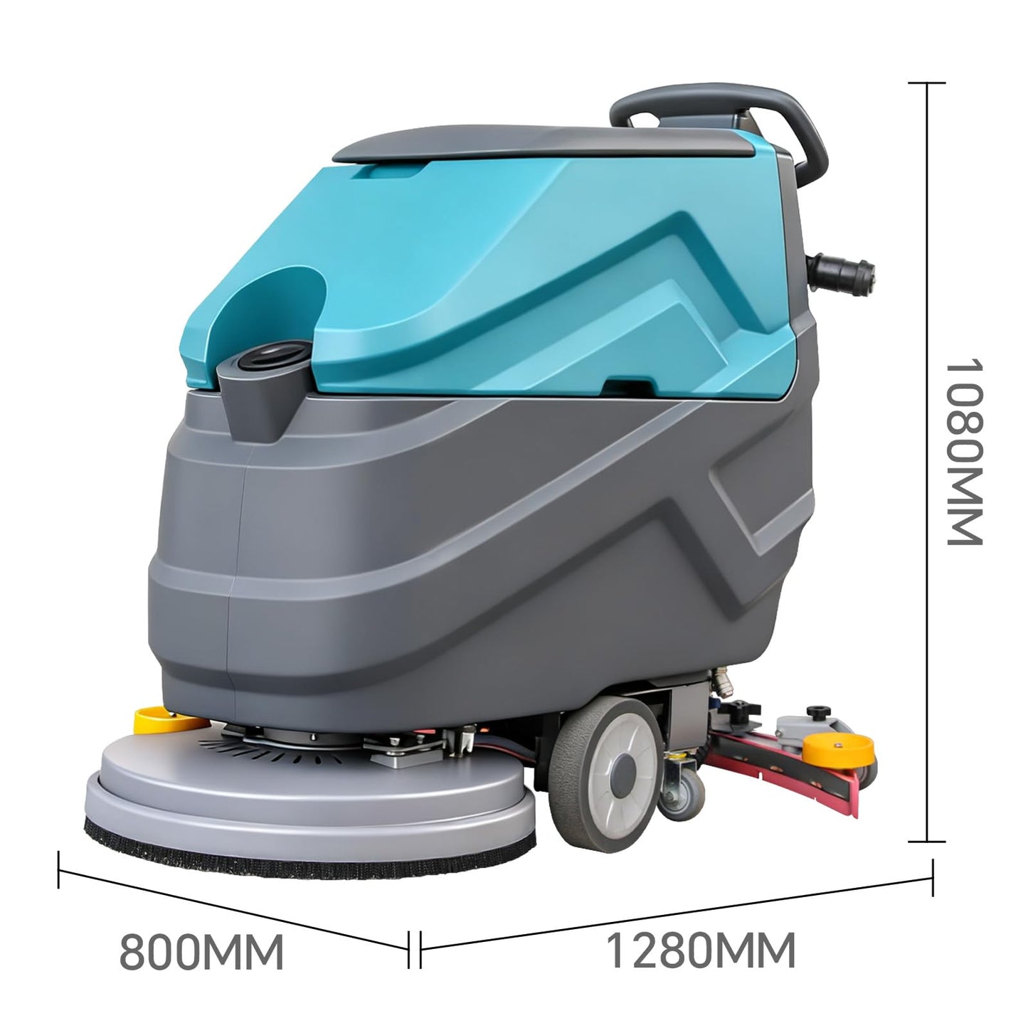 KARHDIR Industrial Walk Behind Floor Scrubber Machine 22" Cleaning Width 31.5" Suction Width 32000 Sqft/h,5 Hours Runtime 18.5 gal Sewage Tank,for Warehouse Schools Garages Hospital