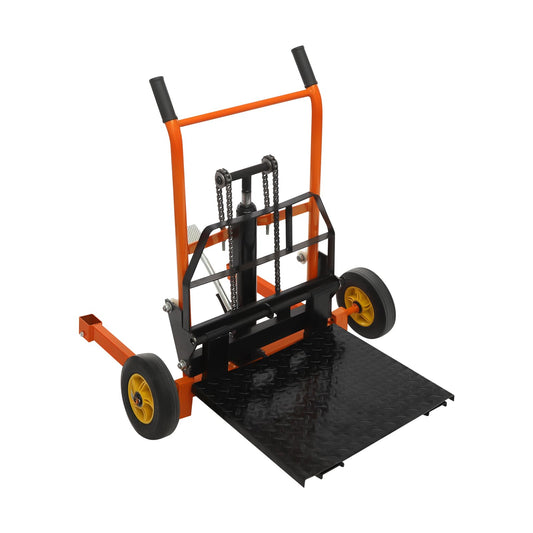 Hydraulic Material Lift Pallet Truck, 441 lbs Manual Winch Stacker 15.7" Adjustable Lift Stacker, Pallet Lift Table, Hydraulic Material Lift Winch Stacker Pallet Jack Truck Dolly