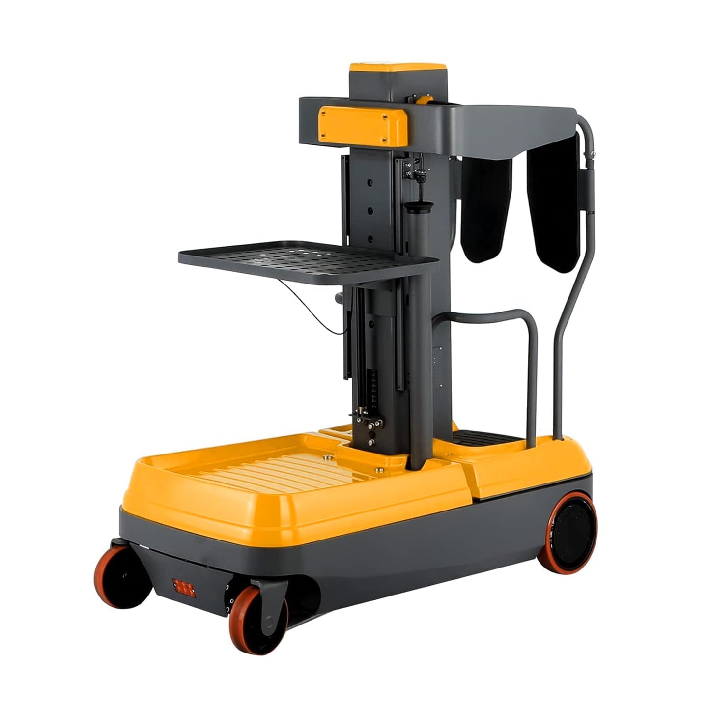 ToryCarrier Mini Order Picker High Powered Electric Platform Forklift Lift Max Reachable Height 197 inch, Max Lift Height 118" with Load Tray 200lbs. Capacity