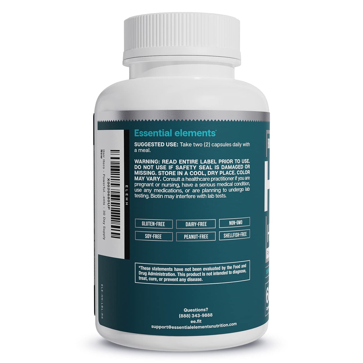 Essential Elements® Hair Hero™ - Hair Vitamins for Men - Broad-Spectrum Support with 5000 mcg Biotin - 60 Count - 30 Servings (2-Pack)