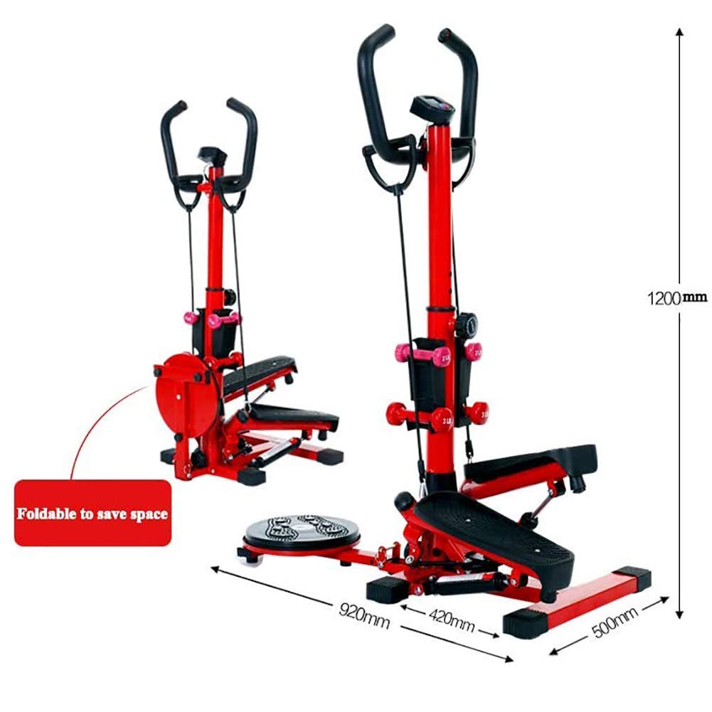 ZHCWEP Multifunktions Indoor Stair Stepper,Adjustable Climbing Machine Quiet Fitness Exercise Machine,Folding Pedal Exerciser with Armrests