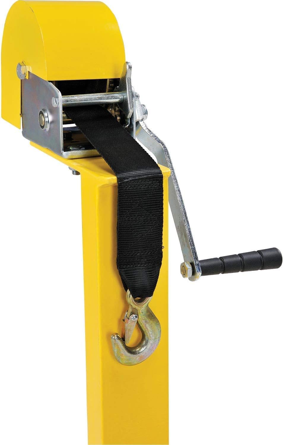 Global Industrial Forklift Battery Transfer Platform, 4000 Lbs Platform Capacity, 1000 Lbs Winch Capacity, 40" L x 28" W Deck, Steel Construction, Yellow