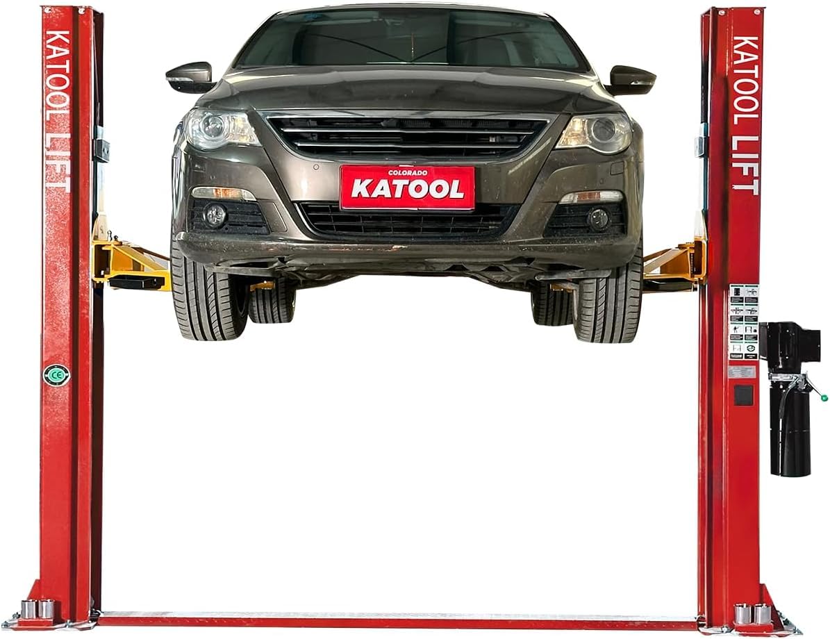KATOOL 10000lbs 2 Post Lift Car Lift Auto Vehicle Car Lift Truck Hoist Floor Plate 220V (10000lbs)