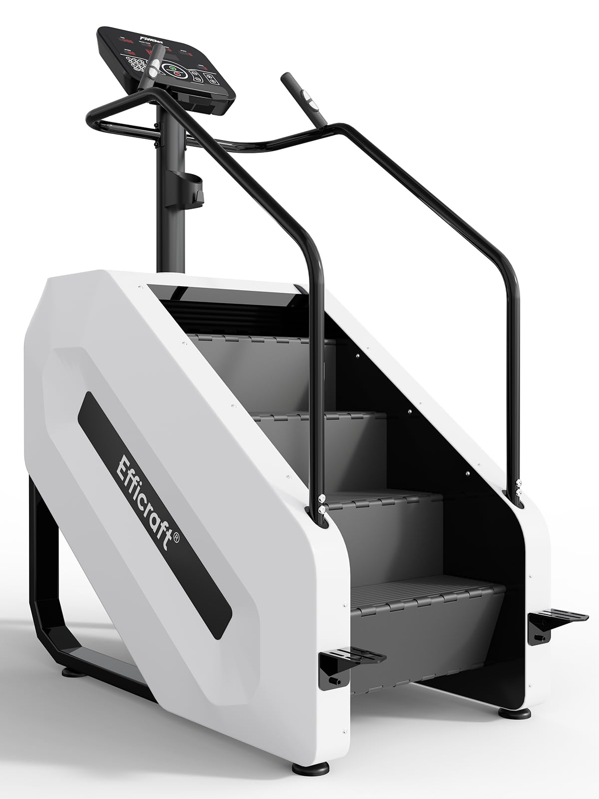 EFFICRAFT Commercial Stairmaster Machine for Home Gym, Heavy Duty Stair Climber with 15 Speed Levels & LED Display, 15-164 Steps/Min, White Iron Shell - Professional Cardio Fitness Equipment