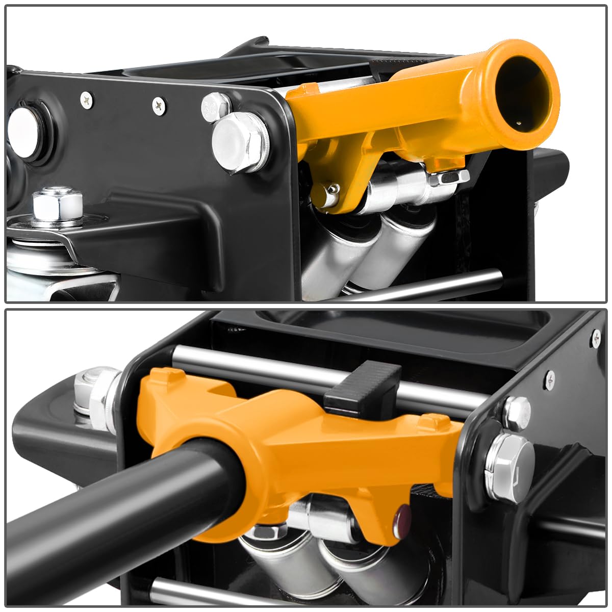 DNA Motoring Low Profile Hydraulic Trolley Service/Floor Jack, 3 Ton (6000 lbs) Capacity Heavy Duty Hydraulic Car Jack, Lifting Range 3"-20", Orange, TOOLS-00475-OG