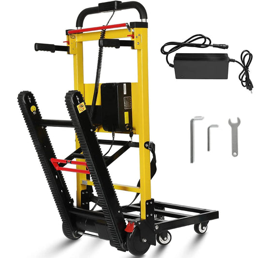 Riosoc Electric Stair Climbing Dolly, Heavy Duty, Powered Stair Climber Dolly Cart with 6 Wheels Motor Powered for Furniture Logistics Warehouse, Yellow