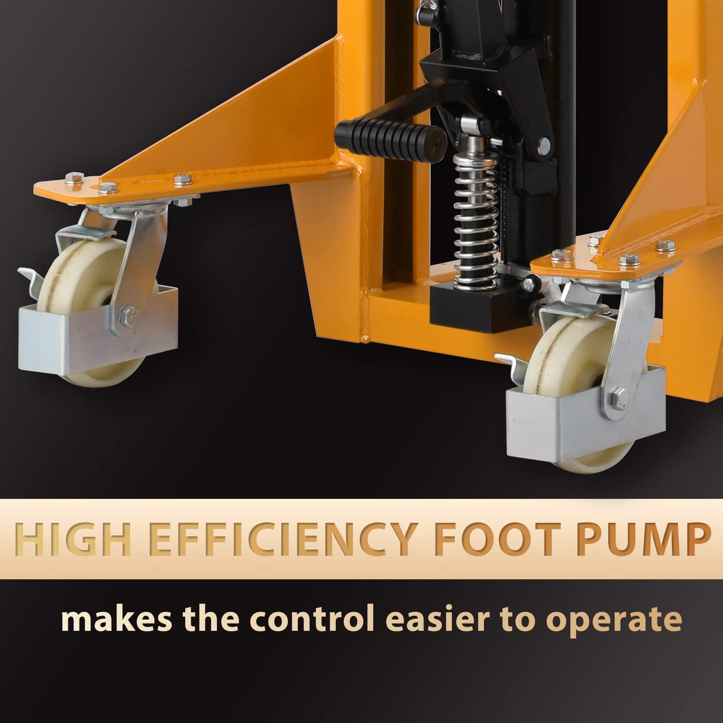 Aequanta Manual Pallet Fixed Leg Stacker Material Lifter Fix Legs Forklift 2200lbs Capacity 63" Lifting Height