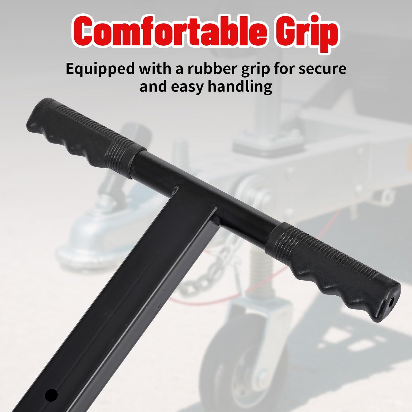 600 LB Load Capacity Trailer Dolly, Heavy Duty 2-Wheel Hand Trailer Mover with 2” Hitch Ball, Dual 13” Pneumatic Tires for RV, Boat & Utility Trailers