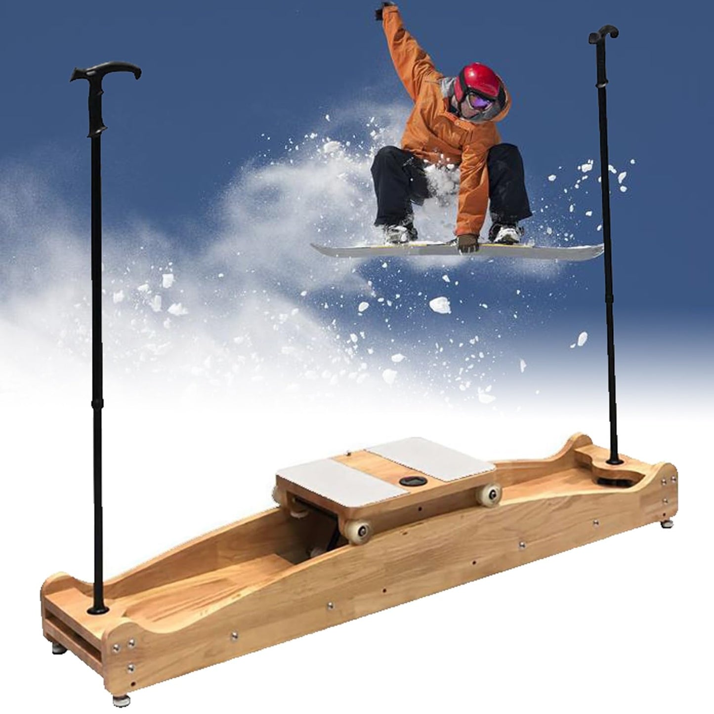 Ski Trainer Machine, Indoor Ski Simulator Fitness Skiing Machine, Body Balance Workout Machine for Fat Burning Exercise, Multifunction Cardio Exercise Machine, Armrest Height Adjustable, for Home
