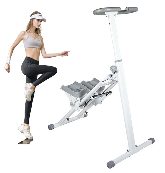 Stair Stepper Climber for Home Gym Exercise, Folding Machine for Full-Body Workout, Adjustable Handlebar, 300LBS Weight Capacity, Extended Step Range