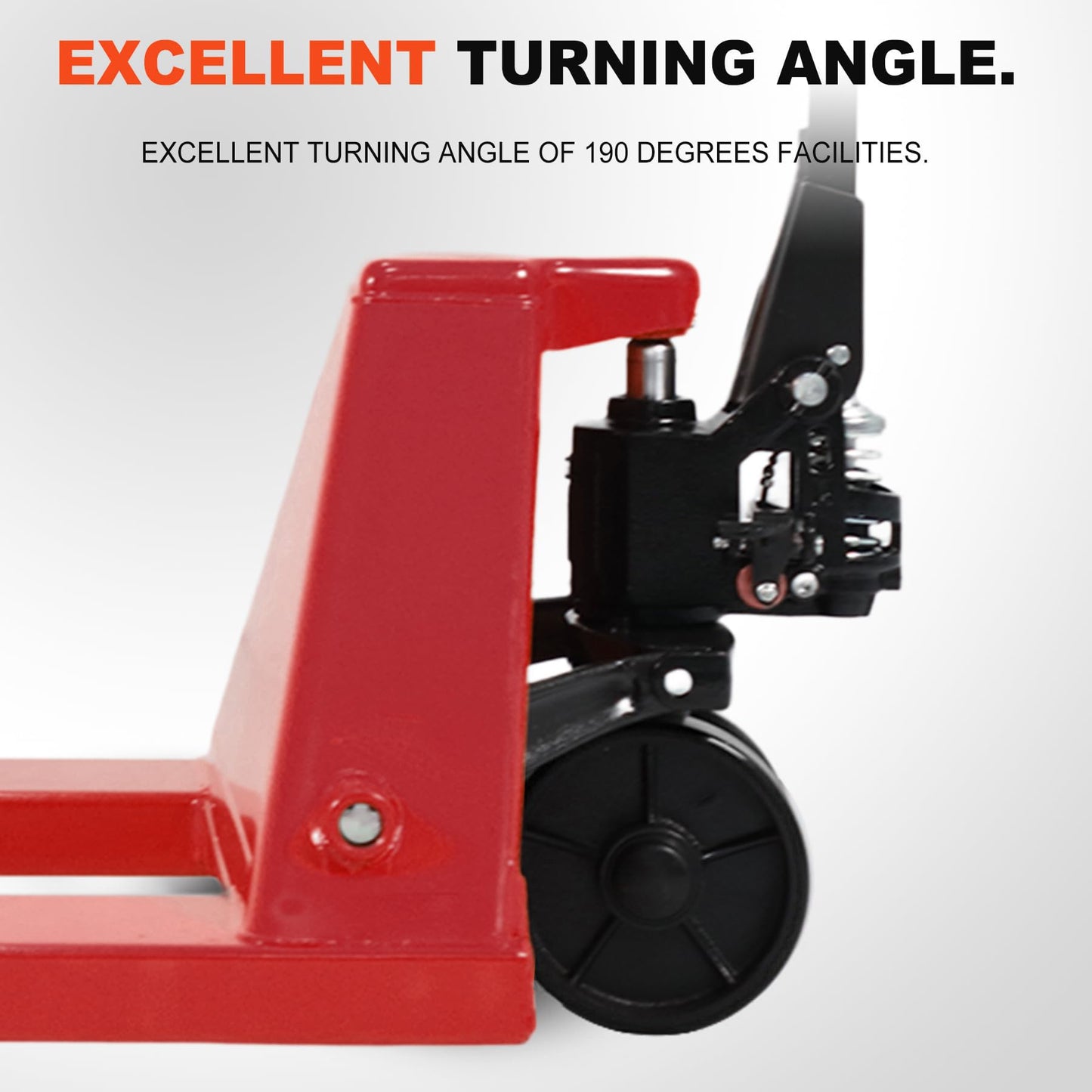 Tory Carrier Manual Pallet Jack Lift 5500 Lb. Capacity, Hand Pallet Truck 48” L × 27” W Forks, Standard Duty Truck for Warehouse, Supermarket and Logistics Center - Nylon Wheel