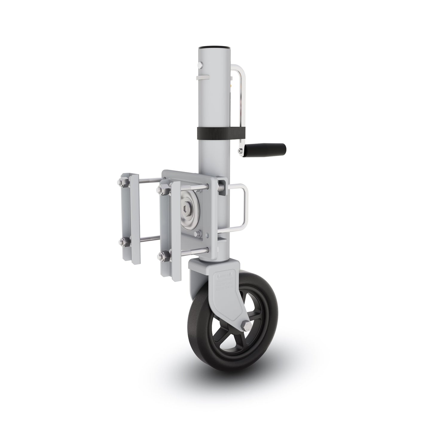 TOWKING 8" Spoke Wheel Trailer Jack, 10" Vertical Movement, 1500 lbs, for RV, Boat, Trailer and More, Silver