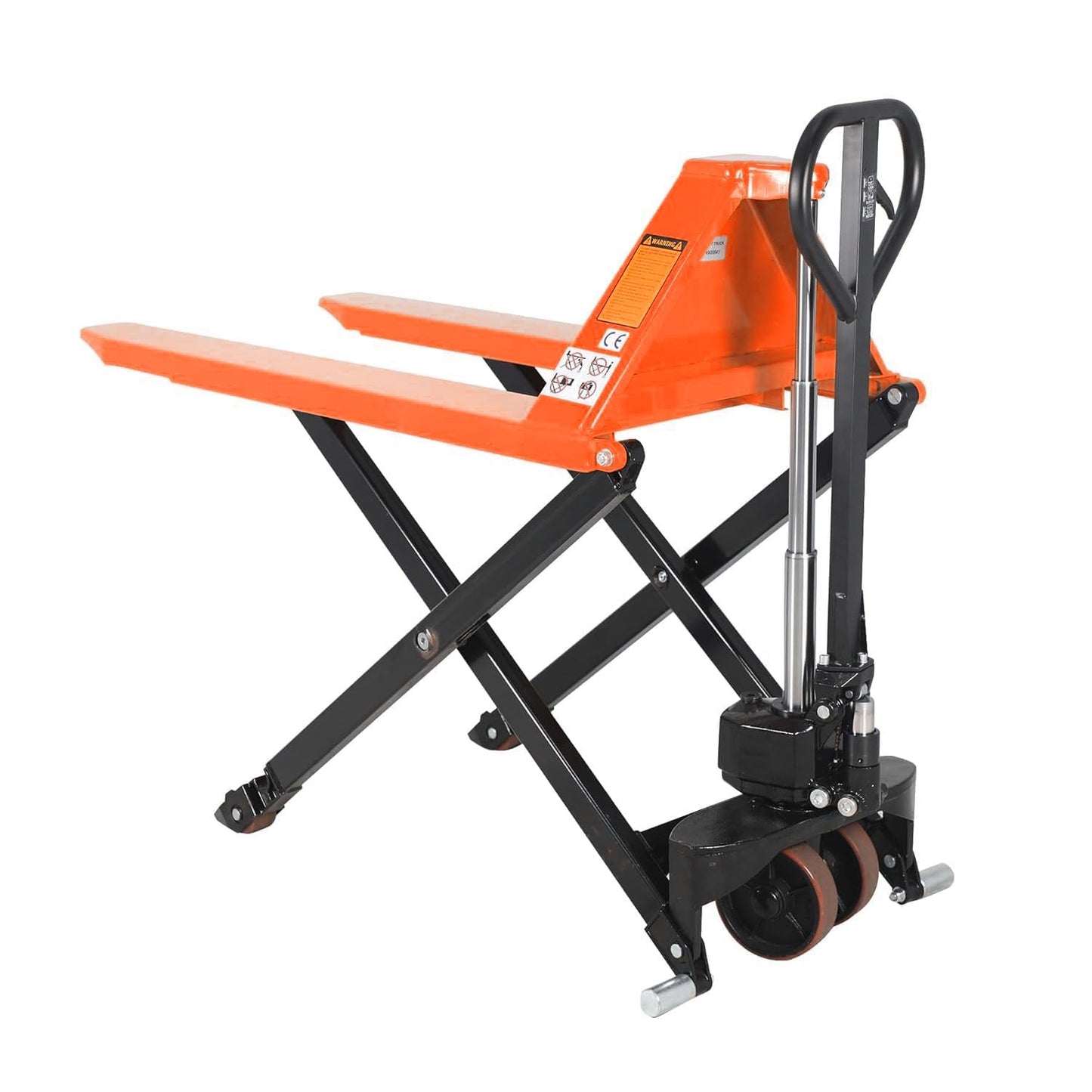 APOLLOLIFT Manual Pallet Jack, Scissor Pallet Trucks, Pallet Lift 2200lbs Capacity 45" Lx27 W Fork 3.3'' Lowered 31.5'' Raised Height, Suitable for Open Bottom Pallets, Orange