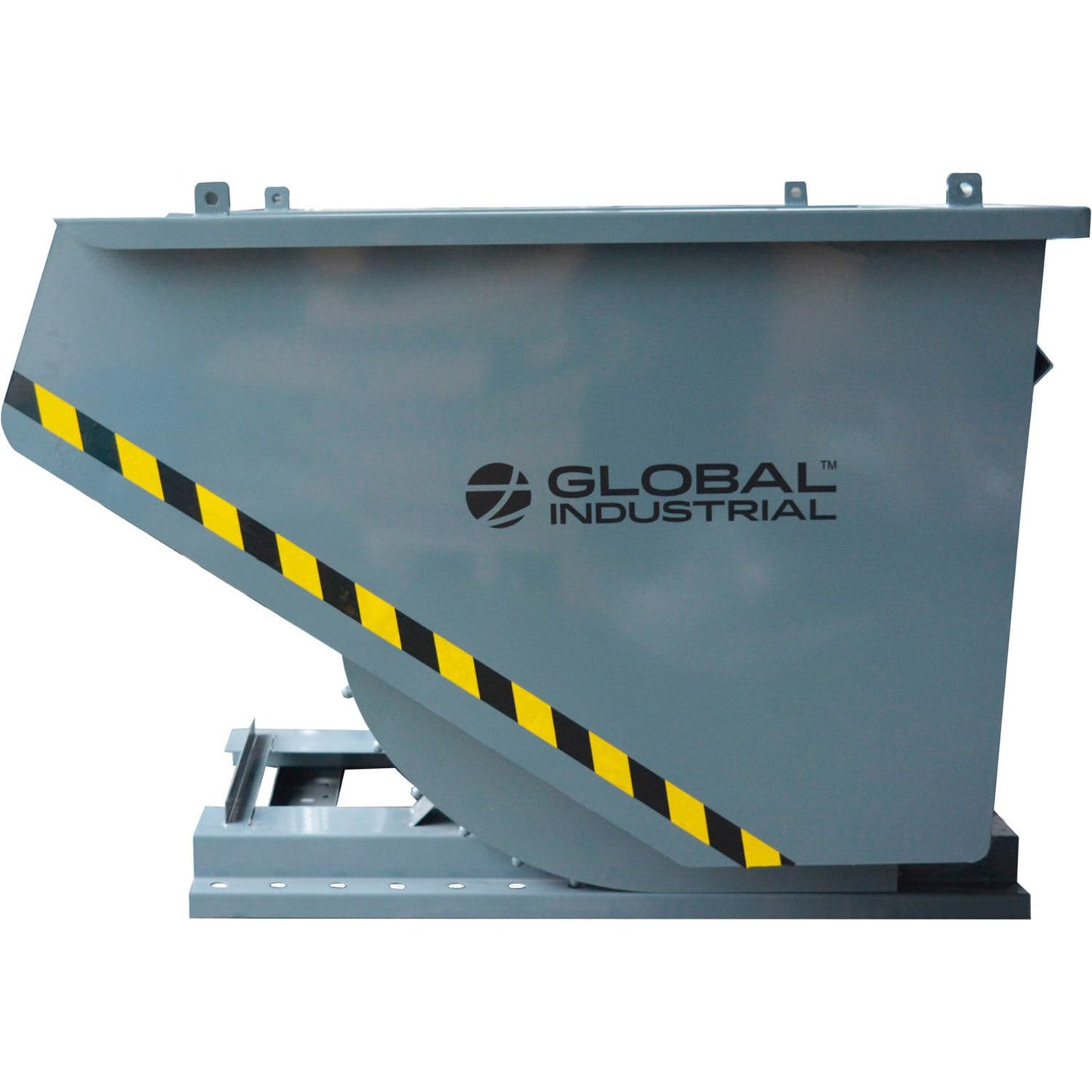 Global Industrial Medium Duty Self Dumping Forklift Hopper, 2 Cubic Yard, 4000 Lbs., Capacity, 11-Gauge Steel Construction, 64" L x 58" W x 46" H, Gray Powder Coat Finish